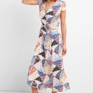 NWT GAP PATCHWORK MAXI WRAP DRESS